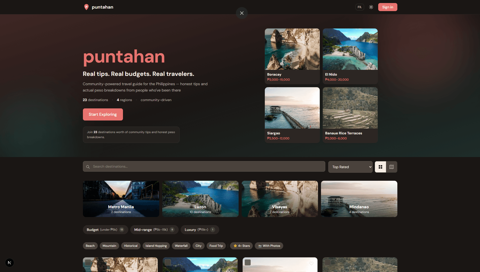 Screenshot of Puntahan - Philippine Travel Guide